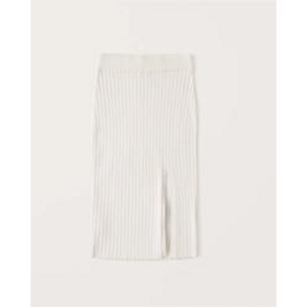 Abercrombie Ribbed Sweater Midi Skirt in Cream